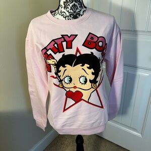 Betty Boop Light Pink Graphic Sweatshirt NWT